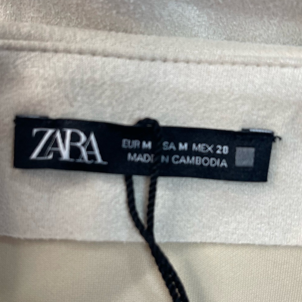 Zara Faux Suede Mini Skirt Beige - Picture 5 of 12